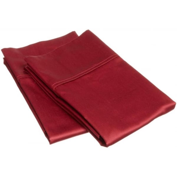 Impressions By Luxor Treasures 400 Thread Count Egyptian Cotton King Pillowcase Set Solid Burgundy 400KGPC SLBG - main
